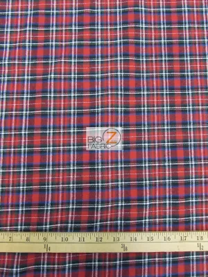 Tartan Plaid Uniform Apparel Flannel Fabric / Red/Black / 30 Yard Roll