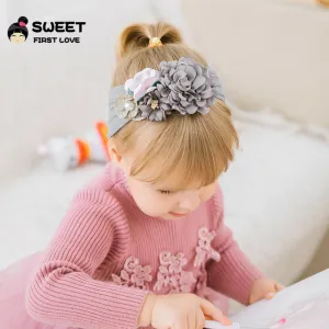 United States explosion models super soft nylon headdress silk stitching flower baby hair accessories cute princess hair band