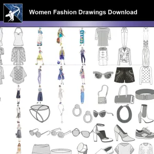 ★Women Fashion Drawings Download  V.4-Women Dresses,Tops,Skirts,Shoes Design Drawings